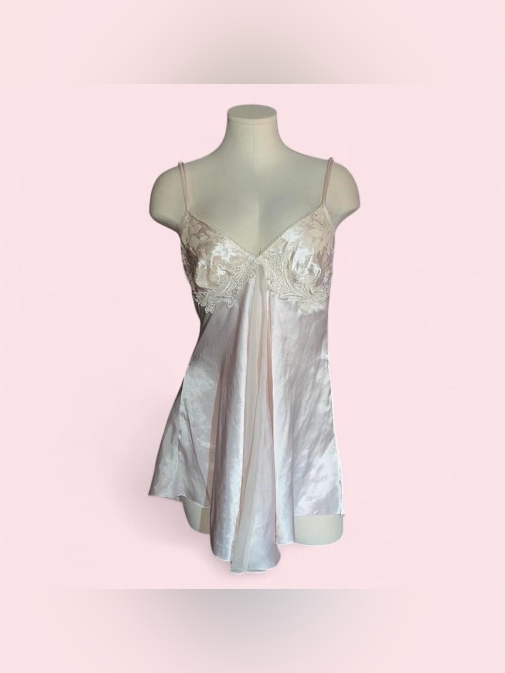 Silk-Feel Lace slip dress in Blush Pink